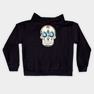 Christmas sugar skull Kids Hoodie